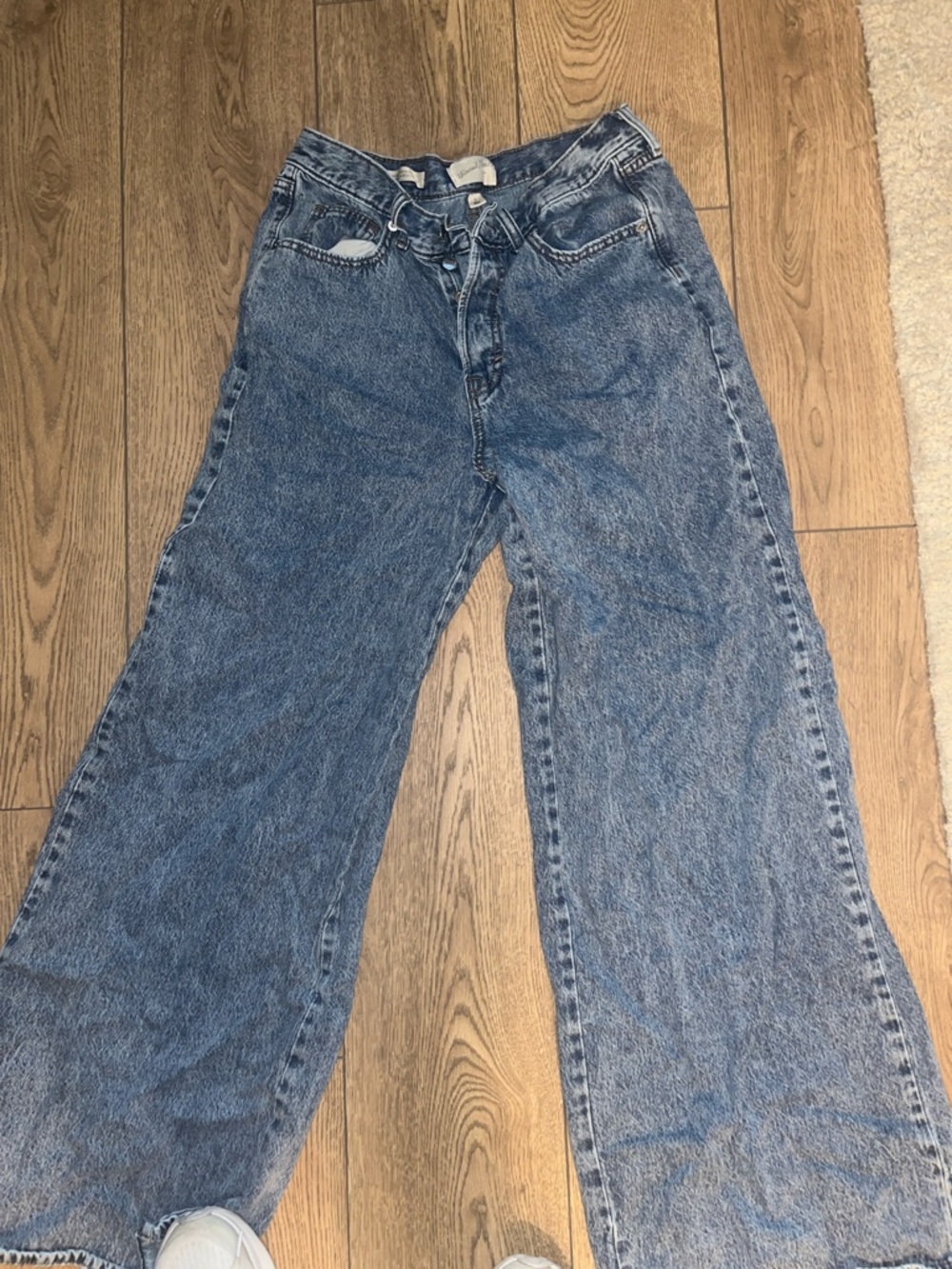 Wide Leg Blue Denim Jeans
